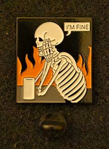 I'm fine !,  Pin back badge.