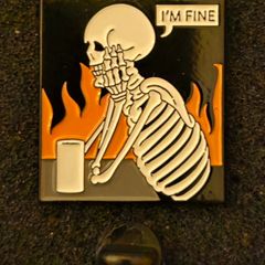 I'm fine !,  Pin back badge.