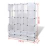 _Modular Cabinet 18 Compartments White 37x146x180.5 cm Image 2