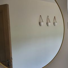 Brass round mirror 80cm