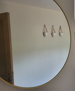 Brass round mirror 80cm