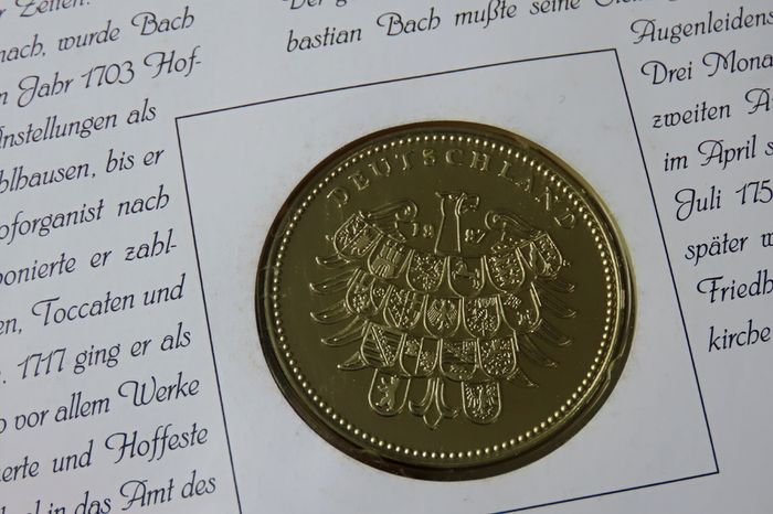 Johann Sebastian Bach music composer vintage coin cover 250 years