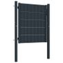 Fence Gate PVC and Steel 100x101 cm Anthracite Image 2