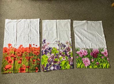 3 x kitchen towel - 60cm x 40cm - floral - 100% cotton - kitchen cloth, dish towel
