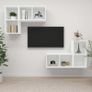Wall-mounted TV Cabinets 4 pcs White Chipboard Image 5