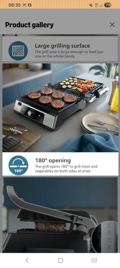 Philips Contact Grill 5000 Series, Opens Flat, Adjustable Temp, 2200W