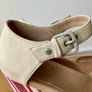 Ugg Atasha striped wedge cream leather sandals uk7.5 Image 6