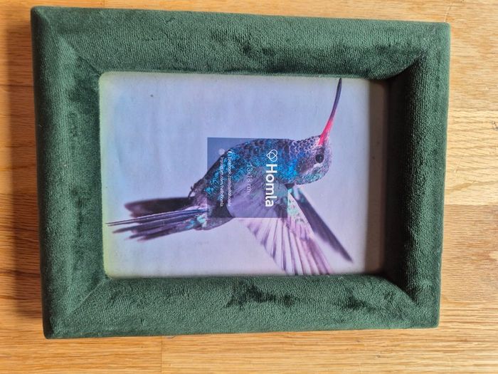 Green velvet photo frame 13 x 18 cm