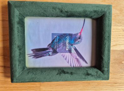 Green velvet photo frame 13 x 18 cm
