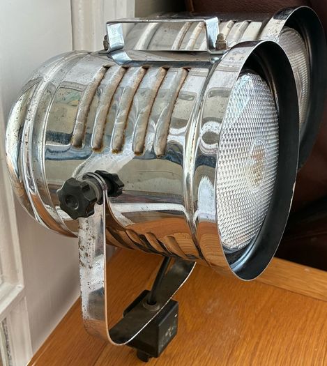 Pair of Vintage Industrial Chrome Spotlights