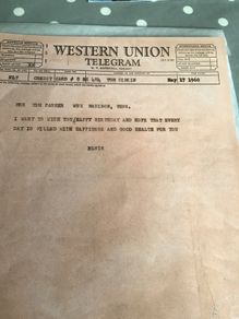Elvis Memorabilia - Telegram from Elvis to Mrs Tom Parker