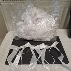 White Satin Ribbon Bows Large Bundle