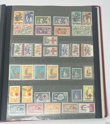 Collection: Thematic Red Cross, Malaria and For Young People stamps mainly used however some mint noted along with some miniature sheets on 28 pages
