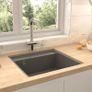 Kitchen Sink with Overflow Hole Grey Granite Image 8