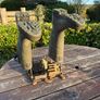 Antique and functional cast Iron boot pull, holder, scraper and brush Image 4