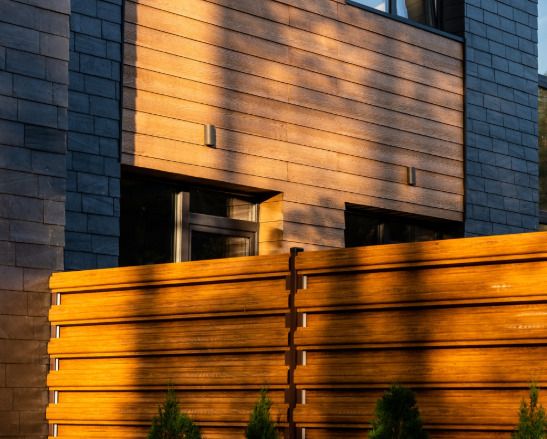 Metal fence timber imitation