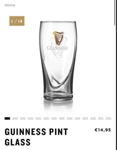 Guinness pint glasses - modern 6 no.