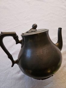 H G Long & Co. Pewter Victorian Teapot
