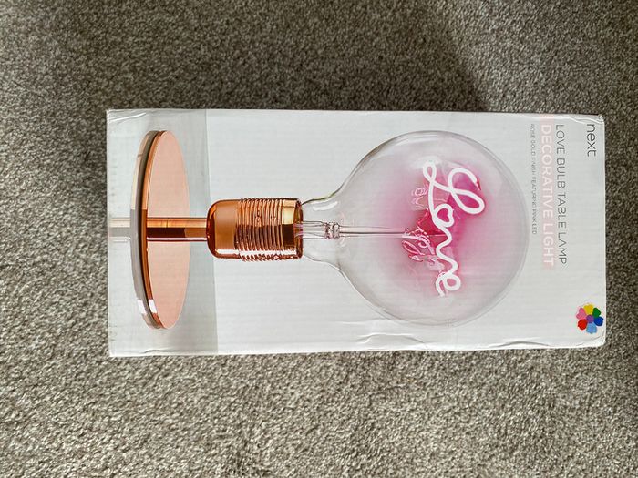 'Love' neon-style bulb lamp