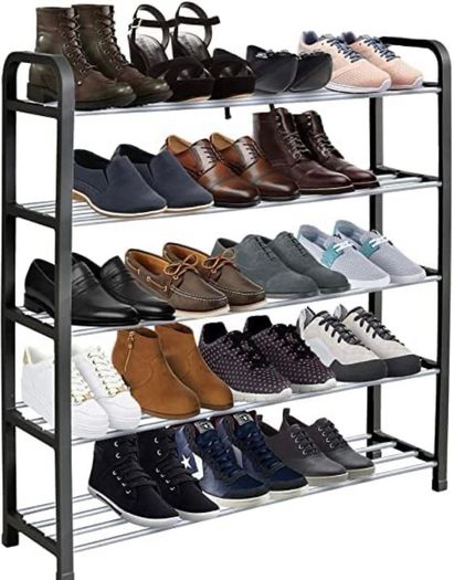5 Tier Shoe Rack - Shoe Storage Organiser, Quick Assembly No Tools Required, Holds up to 15-20 pairs (L) 75.5cm x (W) 18.5cm x (H) 75.5cm MULTIPLE COLOURS AVAILABLE (FREE POSTAGE)