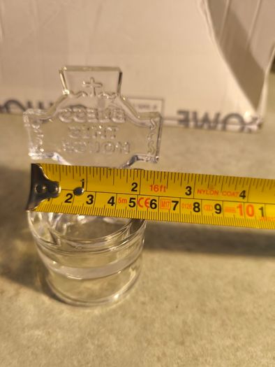 Celtic Cross Glass Holy Water Roman Catholic Font / Votive Candle Holder