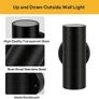 Outdoor Wall Lights, Up Down Mains Powered Lighting, Black Stainless Steel IP44 Waterproof, Exterior Wall Sconce for Indoor, Front Door, Patio, Hallway, Porch, Garden, Garage, Post - 2 Pack Image 6