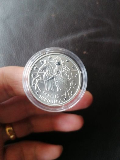 1992 Gibraltar Silver Proof 14 ECUS Coin