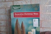 set of 2 small gold decorative trees