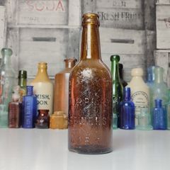264 - Vintage Murphys Brewers Cork Beer Embossed Letters Brown Glass Decorative Collectible Bottle