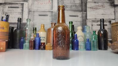 264 - Vintage Murphys Brewers Cork Beer Embossed Letters Brown Glass Decorative Collectible Bottle