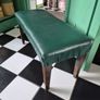 Library footstool Vintage faux racing green fauzx lea5her long footstool Image 4