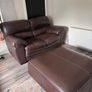 2 leather sofa and puff Image 3