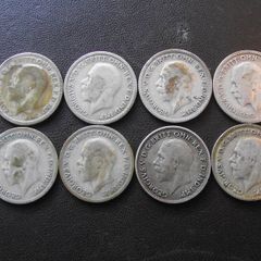 Great Britain.George V. 8 Silver@6 pence (1928-1933)