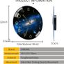 Black Arabic Numerial Wall Clock 12 Inch Silent Quality Quartz Battery Operated Wall Clocks- Round Glass Wall Clocks for Kitchen, Living Room, Dining Room and Bedroom - Night Sky Pattern Image 3