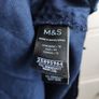 M&S Navy 100% Pure Linen Short Sleeve Top - Size 16 - Like New Image 7