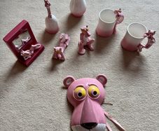 Vintage 1980s Pink Panther Ceramic Collection, 8 Pieces, Royal Orleans