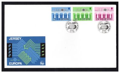 1984 Jersey Europa (CEPT 125th Anniversary Logo) Commemorative Stamps First Day Cover (FDC)