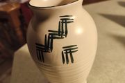 Vintage Wcklow Vale Pottery Vase With Black Rim