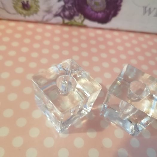 4 Small Glass Candle Cubes
