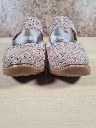 womens RIEKER closed toe sandals mary jane shoes flats multicoloured Size UK 6.5 EU 40 (AT1)