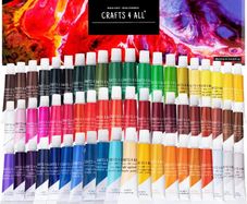 Acrylic Paint Set 60 Paints for Canvas, Wood, Ceramic And Fabric  Non Toxic, Vibrant Pigments for Beginners, Students and Professional Artists (FREE POSTAGE)