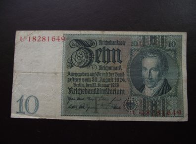 Germany. Reichsbanknote. 10 Mark (21.2.1929)