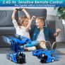 Remote Control Car, Transforming RC Car for Kids 2 in 1 Rechargeable Robot Racing, 1:18 RC Stunt Car with Flashing Lights and 360Rotation for Boys Image 4