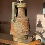 Mid century salt glazed centrepiece lamp. Image 3
