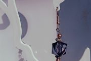 Smokey Plum Glass Cube Facet Drop Earrings