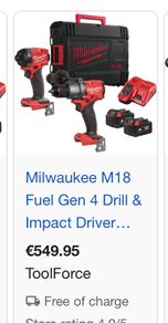 Milwaukee M18 Fuel Gen 4 Drill & Impact Driver Twin Pack M18fpp2a3-502x