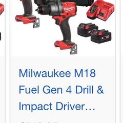 Milwaukee M18 Fuel Gen 4 Drill & Impact Driver Twin Pack M18fpp2a3-502x
