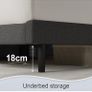 Double Bed Frame, Dark Grey, Upholstered Wooden Slat Bed Frame with Headboard Image 5
