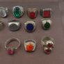 Antique Brass Rings Lot of 15 Mixed Gemstone & Glass Collectible Rings Image 2