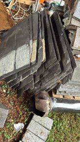 Antique roof slates capping ridge tiles etc.
